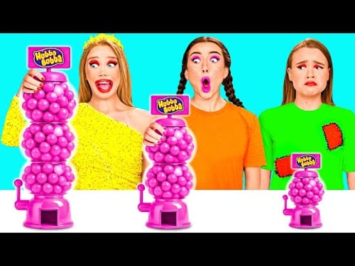 Desafio Grande, Médio e Pequeno De Placa | Truques Giros Com Comida BaRaDa Challenge