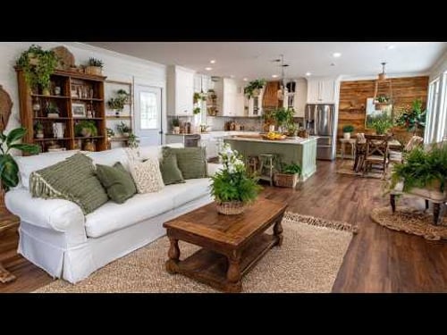 Sage Green & Cream Spring Home 🌿 | Cozy Rustic Farmhouse with Warm Wood Accents