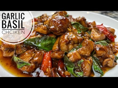 Basil Chicken | Simple And Flavorful Juicy Garlic Basil Chicken Stir Fry | Sesame Oil For Cooking