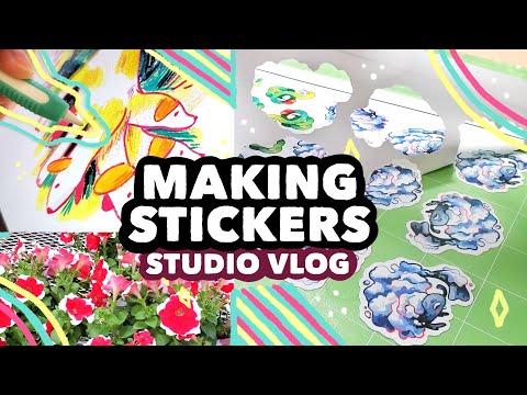 STUDIO VLOG // shop prep, making stickers, and painting!