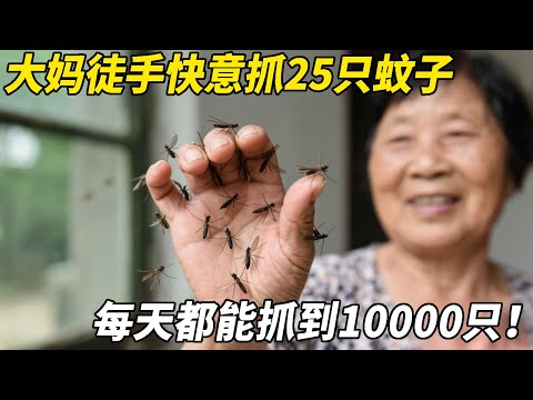 这大妈是 “灭蚊神手” 吧!一巴掌抓 25 只蚊子,一天徒手抓一万只 —— 周围人全看呆了!【悦贝电影】