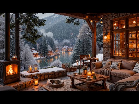 Winter Cafe Ambience with Warm Piano Jazz Music ⛄ Soft Jazz Background Music for Studying, Working