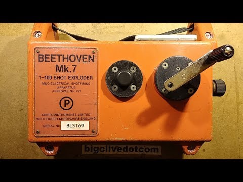 Inside an Arbra dynamite exploder. (With explosion and danger-cats.)