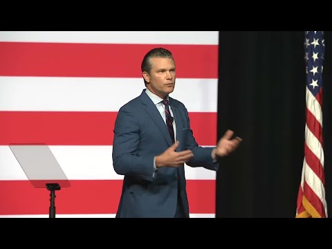 Defense Secretary Pete Hegseth addresses senior military officials
