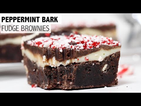 Peppermint Bark Fudge Brownies | Fun Christmas Treat