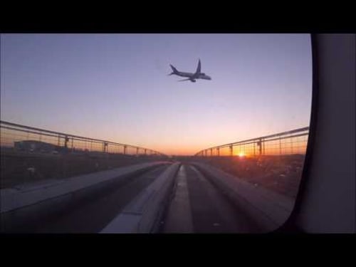 Sunset ride on Heathrow's Pods