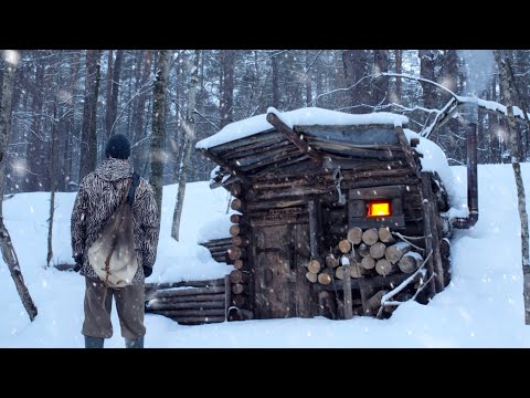 Blizzard Survival in a Hidden Cabin: Warmth and Solitude in Winter