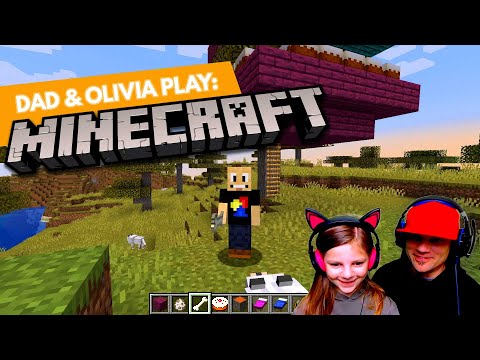 Dad And Olivia Play: Minecraft - Building our treehouse