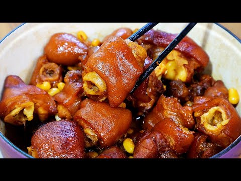 燉豬蹄好吃有訣竅,這樣做肥而不膩,q彈軟爛,一家人吃得真開心