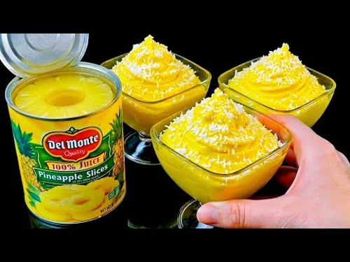 This Italian Pineapple Mousse Took the Internet by Storm! Just milk and pineapple!