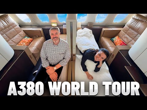 We Flew the BIGGEST PLANE Around the World (FIRST CLASS!)