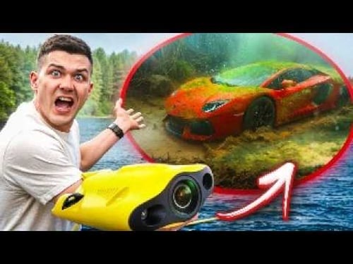 Found A Real LAMBORGHINI Flooded with My Underwater Drone!