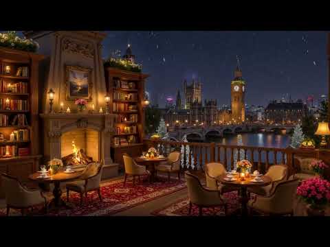 Relaxing Jazz Instrumental Music ⛄ London Cozy Winter Night & Smooth Jazz Music at Cafe Ambience