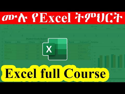 Microsoft Excel Tutorial for Beginners - Full Course / ኤክሴልን ከ0 ተማሩ
