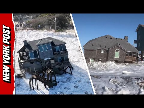 Watch: More Coastal Dream Homes Collapse into Ocean in North Carolina