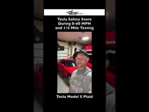 0-60 in 2.1 Seconds Tesla Safety Score and 1/4 Mile Test in Tesla Plaid #shorts