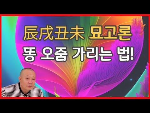 辰戌丑未 묘고론 똥 오줌 가리는 법!
