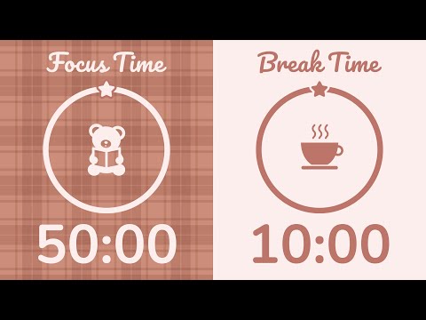 50/10 Pomodoro Timer with Brown Noise 🎧 Study with Me for Deep Focus & ADHD ✨