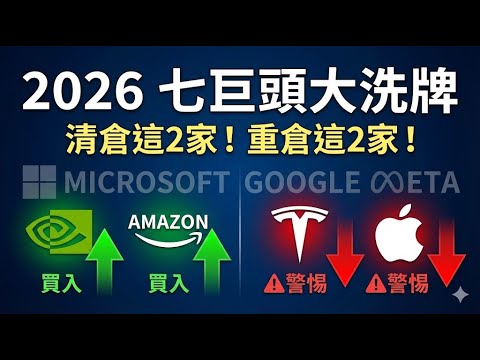 🔴2026美股七巨頭徹底變天:誰最可能翻倍?誰會被“殺估值”?(亞馬遜/英偉達/特斯拉/蘋果/META/谷歌/微軟)