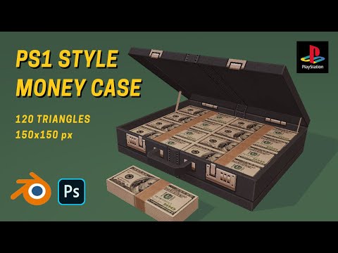 PS1 Style Money Case in Blender / Low Poly asset (Timelapse)