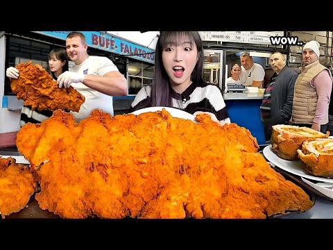 2kg Giant Schnitzel Challenge!! Came to Budapest, Hungary to Try This!