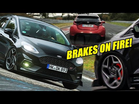 ON FIRE! Fiesta ST MK8 & Toyta GR Yaris FULL LAP TOGETHER ❤️ // Nürburgring