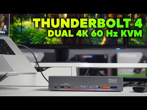 Game Changing Thunderbolt 4 Dual Screen 4k60hz KVM Dock for Mac & PC - TESmart HDC202-X24