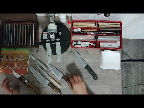 Заточка кухонных ножей, самых обычных, плюс правка на руках