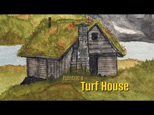 Painting a Scandinavian Turf House | Learning to Paint with Watercolors