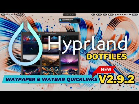 HYPRLAND ML4W Dotfiles 2.9.2 for Arch Linux. With WAYPAPER, custom WAYBAR quicklinks and HYPRLOCK