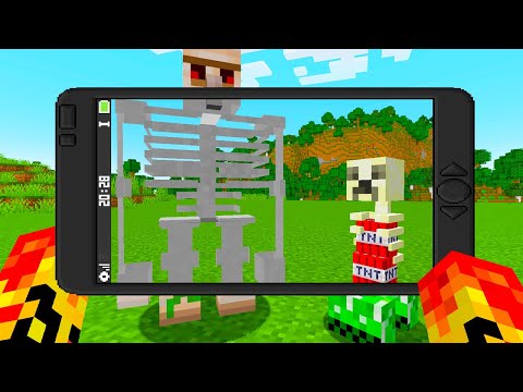 Using a PHONE With X-RAY to See Inside MOBS in Minecraft