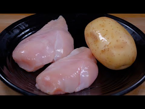 鸡胸肉搭配一个土豆,教你从没试过的做法,外焦里嫩的鸡肉,绵软可口的土豆,超级下饭#like #cooking #food #delicious