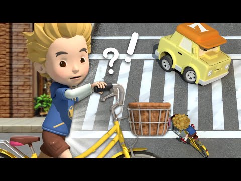 和朋友骑自行车 | 变形警车珀利 交通安全最佳🚔 | 自行车比赛 | 儿童动画 | 变形警车珀利TV