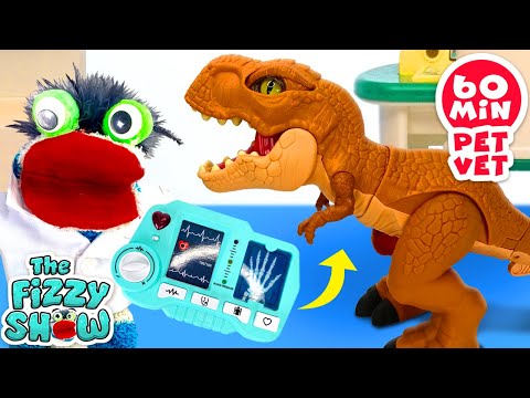 Fizzy The Pet Vet Takes Care Of Dinosaurs, Mamma Turtle, Cute Puppies & More! | Compilation For Kids