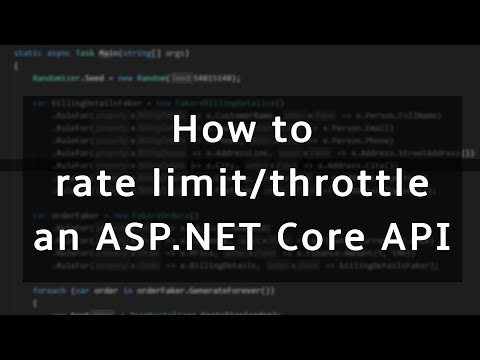 How to rate limit (throttle) your ASP.NET Core API