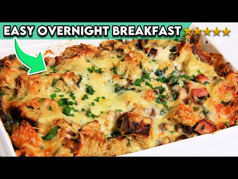 BREAKFAST STRATA | A Perfect Overnight No-Fuss Breakfast Casserole!