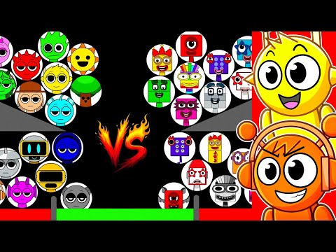 SPRUNKI vs NUMBERBLOCKS (Marble Race)