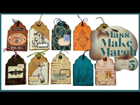 MASS MAKE MARCH #5 - SUPER FUN ACCORDION POCKET TAGS - #junkjournalideas #papercraft #diycrafts