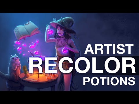 Recoloring Existing Art - The Witch and the Cat