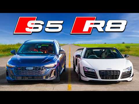 Can the new Audi S5 beat an R8 V10? DRAG RACE