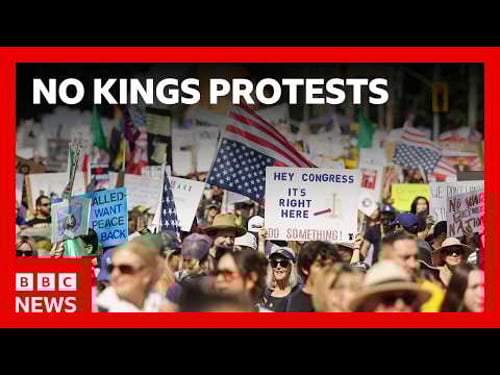 No Kings protesters across the US rally against Donald Trump | BBC News