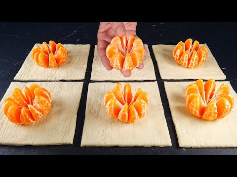 Just tangerines and puff pastry! New dessert recipe for Christmas! Better than a candy store!