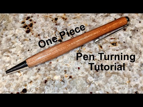 INTO THE WOODSHOP S1-E3: Turning a One Piece Oak Pen From a Slimline Kit