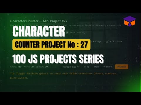 Character Counter JavaScript Project | Real Time Character & Word Counter Project-27 #coding
