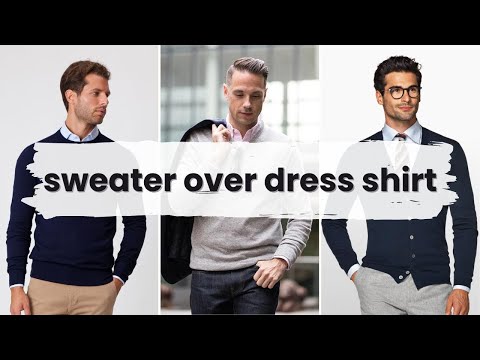 Sweater over Dress Shirt Outfits for Men