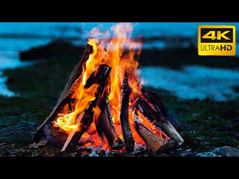 π₯ 10 Hours of Crackling Campfire in the Wilderness π₯ The Best Burning Fireplace Sounds (Ultra HD) 4K
