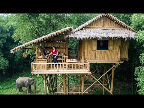 TIMELAPSE: Building a Bamboo Tree House from Start to Finish | Wild Survival Off Grid