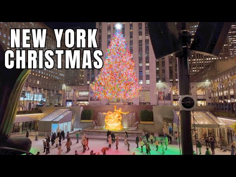πΊπΈ Rockefeller Center Christmas Tree 2025 πππΌ NYC Midtown Holiday Walk New York Palace Decoration π