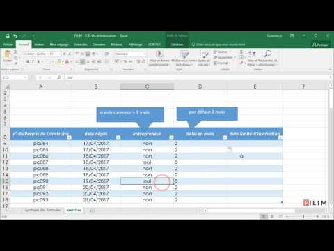 Excel - 3 Avancé - Cours SI ET OU et Imbrication