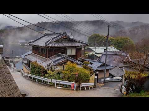 Rainy Walk through Rustic Hillside Village | Aina, Japan 4K Rain Sounds and Ambience